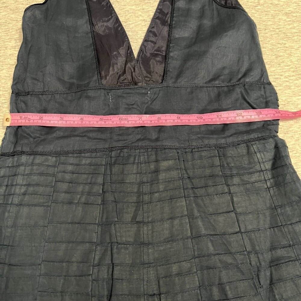 Solitaire LA Dress Womans Small Sleeveless Pleated Navy Blue Fit Flare Lined - Picture 13 of 16